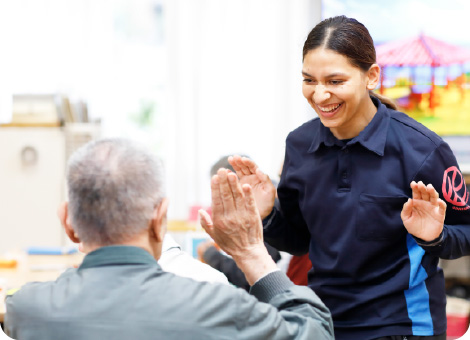 施設利用者が楽しんでいる様子